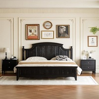 Amerikanisches Vintage Modernes Massivholz-Softbett Anpassbares Umweltfreundliches Doppelbett für Schlafzimmermöbel