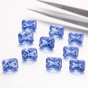 Venta al por Mayor de Fábrica, Piedras Preciosas Sueltas Azules, Zafiro Cultivado en Laboratorio de Corte Radiante de 13.8 Quilates, Aguamarina Cultivada en Laboratorio para la Fabricación de Joyas - Product Image 2