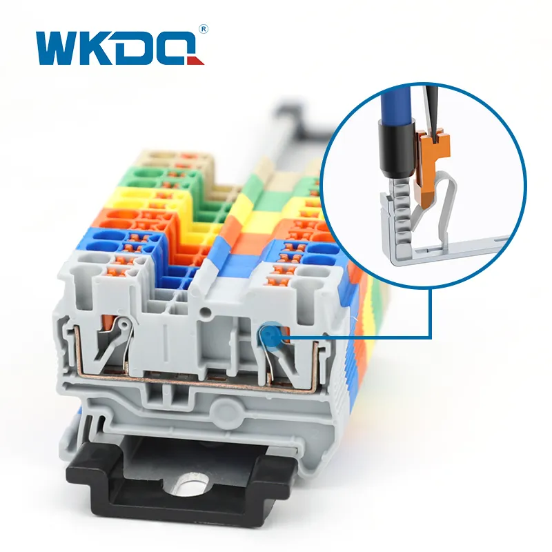 WKDQ JPT 2.5mm push in phoenix Universal terminal block connector electric rail mounted din rail screw terminal block