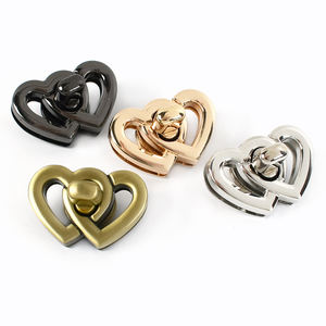Meetee KY839 37*25mm 하드웨어 액세서리 핸드백 DIY 트위스트 잠금 걸쇠 합금 회전 버클 더블 하트 모양 가방 잠금 - Product Image 2