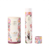 Boîte de rangement artisanale créative avec motif floral imprimé et estampage à chaud, pour thé parfumé et épices, idéale pour l'emballage cadeau ou le rangement, par Sweet Garden Aromatherapy.