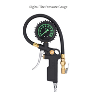 Gonfleur de pneus avec manomètre, grand cadran lumineux, embout d'air pivotant avec jauge et accessoires pour compresseur d'air