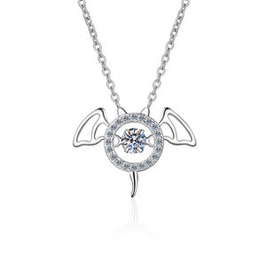 Moissanite Necklace <b>Women</b> S925 <b>Sterling</b> <b>Silver</b> Collarbone <b>Chain</b> Smiley Necklace Fashion Simple actory WholesaleF - Product Image 1