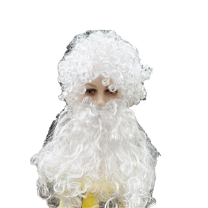 Accessoires <span class=keywords><strong>de</strong></span> costume du Père Noël : Chapeau, perruque blanche, perruque bouclée, <span class=keywords><strong>barbe</strong></span> du Père Noël - Product Image 1