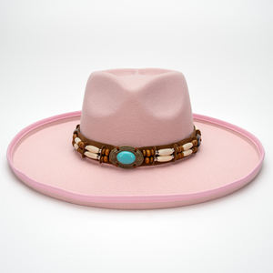 Sombrero Fedora <span class=keywords><strong>de</strong></span> Fieltro <span class=keywords><strong>de</strong></span> <span class=keywords><strong>Lana</strong></span> <span class=keywords><strong>de</strong></span> Ala Ancha Estilo Western Vintage 2026 con Banda <span class=keywords><strong>de</strong></span> Cuentas y Adornos <span class=keywords><strong>Turquesa</strong></span> para Hombre y Mujer - Product Image 4