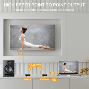 SY 2-Pack <span class=keywords><strong>VGA</strong></span> <span class=keywords><strong>Extender</strong></span> Adapter trên Cat6 CAT5E 100m video RJ45 cáp <span class=keywords><strong>Ethernet</strong></span> kim loại máy phát và máy thu - Product Image 4