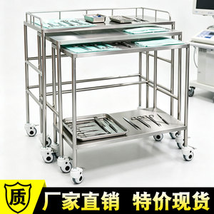 รถเข็นสแตนเลสสำหรับโรงพยาบาล Tongchen ขนาด 100x53x90 ซม. ชั้นเดียว พร้อมล้อ สำหรับใช้ทางการแพทย์ - Product Image 3