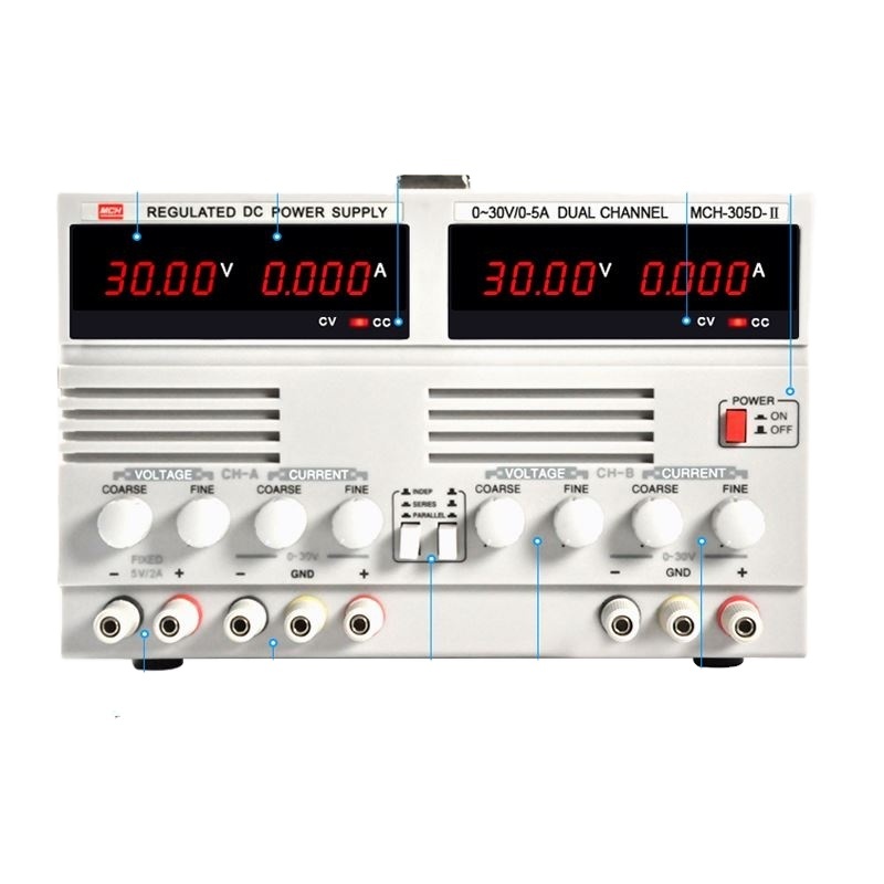 MCH Power Supply,MCH-305D-II Dual Power Supply, 0-30V/5A Variable Dual Output Power Supply