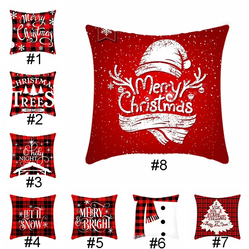 Latest hot selling Customizable printed zipper cushion decorative cover christmas pillow