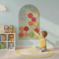 Tableau blanc interactif magnétique adhésif pour enfants UCI, autocollant de tableau noir en forme d'arche, réutilisable, durable, effaçable, impression numérique PET, modèle 123