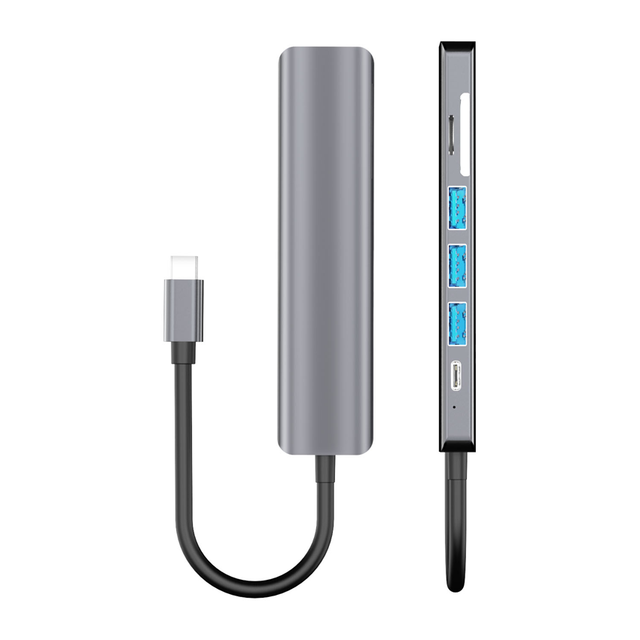 Dropshipping Cheap Price USB C Hub 7 in 1 Laptop Docking Station Easy to Read High-speed Transfer HDMI USB 3.0 Port