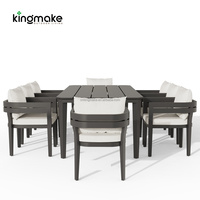Ensemble de meubles de salle à manger d'extérieur de luxe moderne, ensemble de table de jardin imperméable, chaise de jardin pour hôtel, bord de piscine
