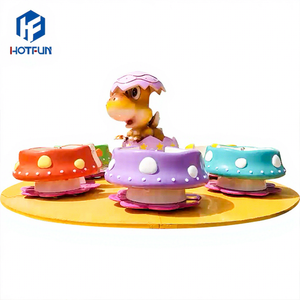 Equipo de Entretenimiento al Aire Libre Hotfun, Atracción Giratoria con Forma de Taza de Café de Dinosaurio, Fibra de Vidrio y Acero, 24 Asientos, Uso Familiar - Product Image 1