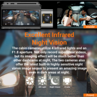 Caméra embarquée Carlover AI 4K Fisheye 3 caméras 5G WIFI avec vision nocturne, capteur G, enregistreur vidéo étanche, écran IPS et moniteur de stationnement