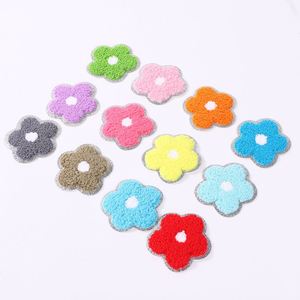 Factory Sell Low MOQ 5.2cm <b>Iron</b> on Sliver Edge Flower Chenille Patch for Garment Cat Patches - Product Image 5