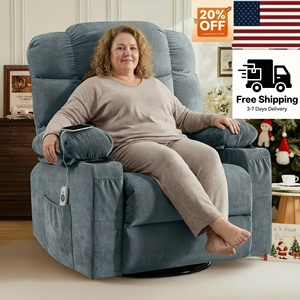 Sillón Reclinable Giratorio de Masaje Extra Grande VANBOW con Calefacción Lumbar para Sala de Estar, Portavasos y Puerto de Carga USB para Adultos - Product Image 1