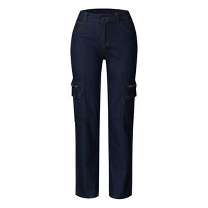 Jeans pour hommes européens et américains <span class=keywords><strong>Pantalon</strong></span> <span class=keywords><strong>cargo</strong></span> pour <span class=keywords><strong>Amazon</strong></span> Cross-Border Fashionable Simple Loose Fit Distressed Denim Patch Pockets - Product Image 3