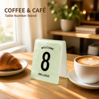 Support de table en acrylique découpé au laser pour affichage de menu de restaurant, promotion sur comptoir, personnalisé, vente en gros, OEM, ODM