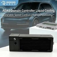 Radiateur en cuivre CRD16T T2 à ailettes double rangée haute densité G1/4, échangeur de chaleur pour refroidissement liquide, pour serveur AI GPU et circuit de refroidissement industriel à eau