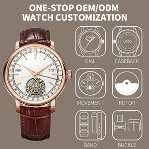 Sanyin นาฬิกาอัตโนมัติสีโรสโกลด์ทูร์บิญองโลโก้ตามปฏิทินขนาดใหญ่นาฬิกากลไกสุดหรูสำหรับผู้ชาย - Product Image 4
