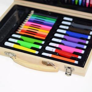 180 шт. роскошный деревянный Художественный набор и набор для рисования с мелками, масляной пастелью, цветными карандашами, акварельными тортами - Product Image 5