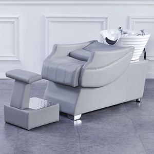 Sillón de Barbería Moderno y Minimalista de Cuero, Reclinable y Semi-Reclinable, con Función de Lavado con Agua, <span class=keywords><strong>para</strong></span> Barberías y Salones - Venta al Por Mayor - Product Image 2