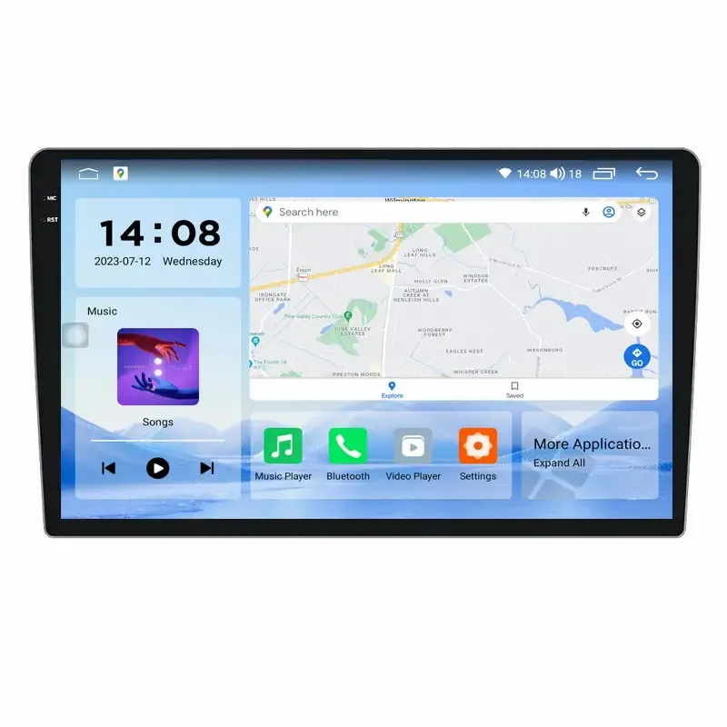 8 ядер 4 + 64G 9 "двойной Din Android 12 магнитола 4G WIFI GPS BT DSP FM RDS поддержка 360 камеры