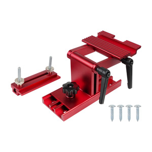 Support d'outils Xuzhong pour meuleuse d'établi de 6 à 8 pouces, fixation réglable en alliage d'aluminium rouge et argenté - Product Image 5