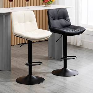 Tabourets de bar modernes avec dossier, hauteur réglable, pivotants, structure métallique pour usage commercial - Product Image 4