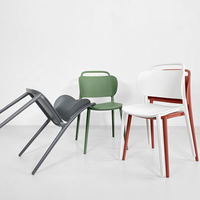 Chaise de salle à manger en plastique de haute qualité, chaise de salle à manger minimaliste confortable avec dossier pour café