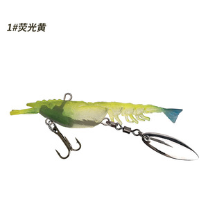 เหยื่อปลอมรูปกุ้งแบบนิ่ม พร้อมหัวตะกั่วและข้อต่อตะขอ เหยื่อตกปลาจำลองรูปกุ้ง - Product Image 2