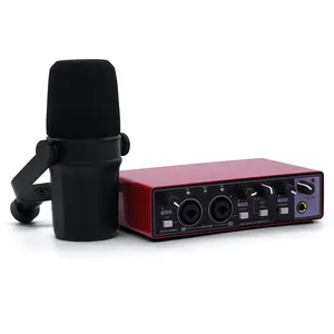 Microphone d'équipement de podcast professionnel OEM le moins cher Interface audio USB numérique de studio d'enregistrement à 4 canaux pour PC
