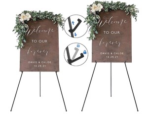 Stand Easel Lantai 63 inci untuk Papan Tanda Pernikahan, Rak <span class=keywords><strong>Display</strong></span> Lipat, Easel Logam untuk Papan Tanda Pernikahan - Product Image 6