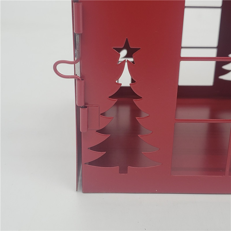 Decor Led Lanterns New Style Christmas Metal Red Decoration Candlestick Holder Lantern For Home Decor