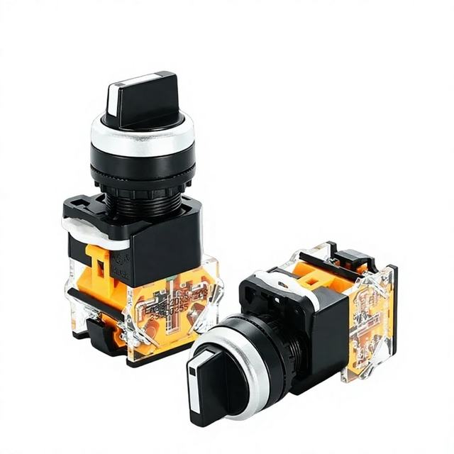 High Quality LA38 Series 22mm Industrial Control Rotary Switch 2 3 Position Latching Selector Switch with 1NO1NC Contact