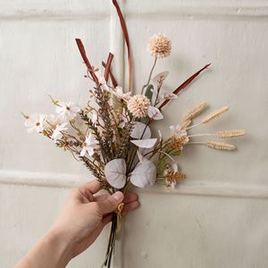 Bouquet de fleurs artificielles en tissu tressé plastique, style carnet de musique lumineuse et rêveuse, pour décoration de mariage et de maison - Product Image 2