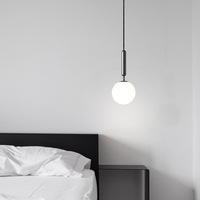 Lampe à Suspension Boule de Verre Opale de Luxe en Cuivre Décoré Créatif H65 Lustre en Forme Ronde