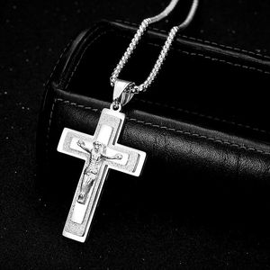 Stainless Steel <b>Cross</b> Pendant Necklace Unisex Gift Jewelry Geometric Design XG100 - Product Image 3