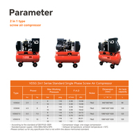 Vente chaude compresseur d'air à vis 3kw 4kw 5,5 kw 3hp 5,5 hp compresseur électrique original meilleur mini compresseur rotatif air 200l 100l
