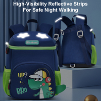 Nouveau Sac à Dos Maternelle Dinosaure Cartoon pour Enfants, Fermeture Éclair, Réduction du Fardeau, Protection de la Colonne Vertébrale - Vente Directe Usine