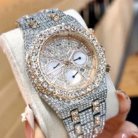 Montre homme AP populaire de haute qualité, incrustée de diamants, faite à la main, en alliage, style sport, affichage à aiguilles, montre à mouvement apparent