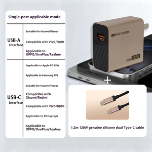 เครื่องชาร์จ GAN A + C ขนาด120วัตต์สำหรับ Huawei Honor/Vivo/Oppo/Xiaomi Black <span class=keywords><strong>Shark</strong></span> Samsung Apple แล็ปท็อป6A ระบบชาร์จเร็วสุดๆ - Product Image 6