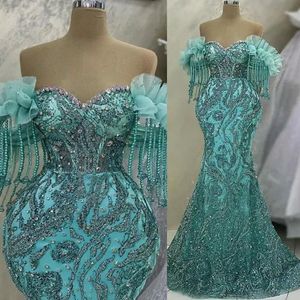 <span class=keywords><strong>Robe</strong></span> de bal sirène luxueuse Aso Ebi avec cristaux et sequins, en dentelle, pour soirée formelle, deuxième réception, anniversaire - Product Image 3