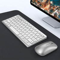 Sıcak Fırsat Mini 78 Tuşlu Şarj Edilebilir Ultra İnce Kablosuz BT Klavye ve Mouse Seti PC Laptop Tablet İçin Stokta