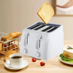 Pequeños electrodomésticos <span class=keywords><strong>de</strong></span> cocina, <span class=keywords><strong>tostadoras</strong></span> emergentes automáticas, superficie mate, 4 rebanadas, Mini tostadora <span class=keywords><strong>de</strong></span> <span class=keywords><strong>pan</strong></span> eléctrica <span class=keywords><strong>de</strong></span> tacto frío para uso doméstico - Product Image 2
