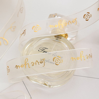 Ruban en organza de style moderne avec estampage doré, ruban en tulle, ruban pour emballage de gâteaux, ruban pour boîte cadeau florale