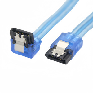 Câble de données Mkd Sata3.0, bleu transparent, 8 cœurs en cuivre étamé, 6Gbps, connecteur droit ou à angle droit pour Ssd - Product Image 5