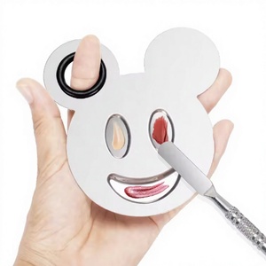 Palette de maquillage en acier inoxydable en forme de Mickey, modèle 2026, très populaire, plateau de mélange cosmétique mignon avec spatule - Product Image 3