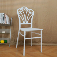 Chaise pliante en plastique PP style bambou, blanche, empilable, pour extérieur, mariage, banquet, jardin et fête