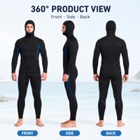 Combinaison intégrale en néoprène 3 mm super extensible noire pour la plongée en apnée, la plongée libre et la natation